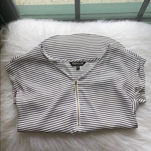 Express striped half zip shirt